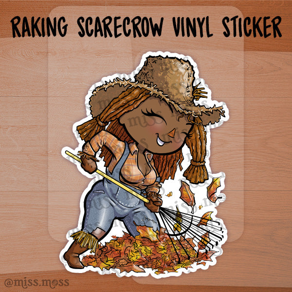 Scarecrow Raking Waterproof Vinyl Die Cut Sticker – Miss Moss Gifts