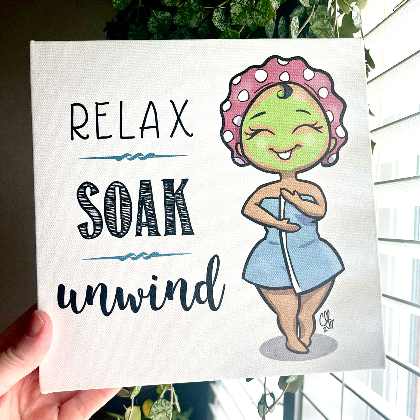 Relax Soak Unwind Canvas Wall Art - Tan Skin