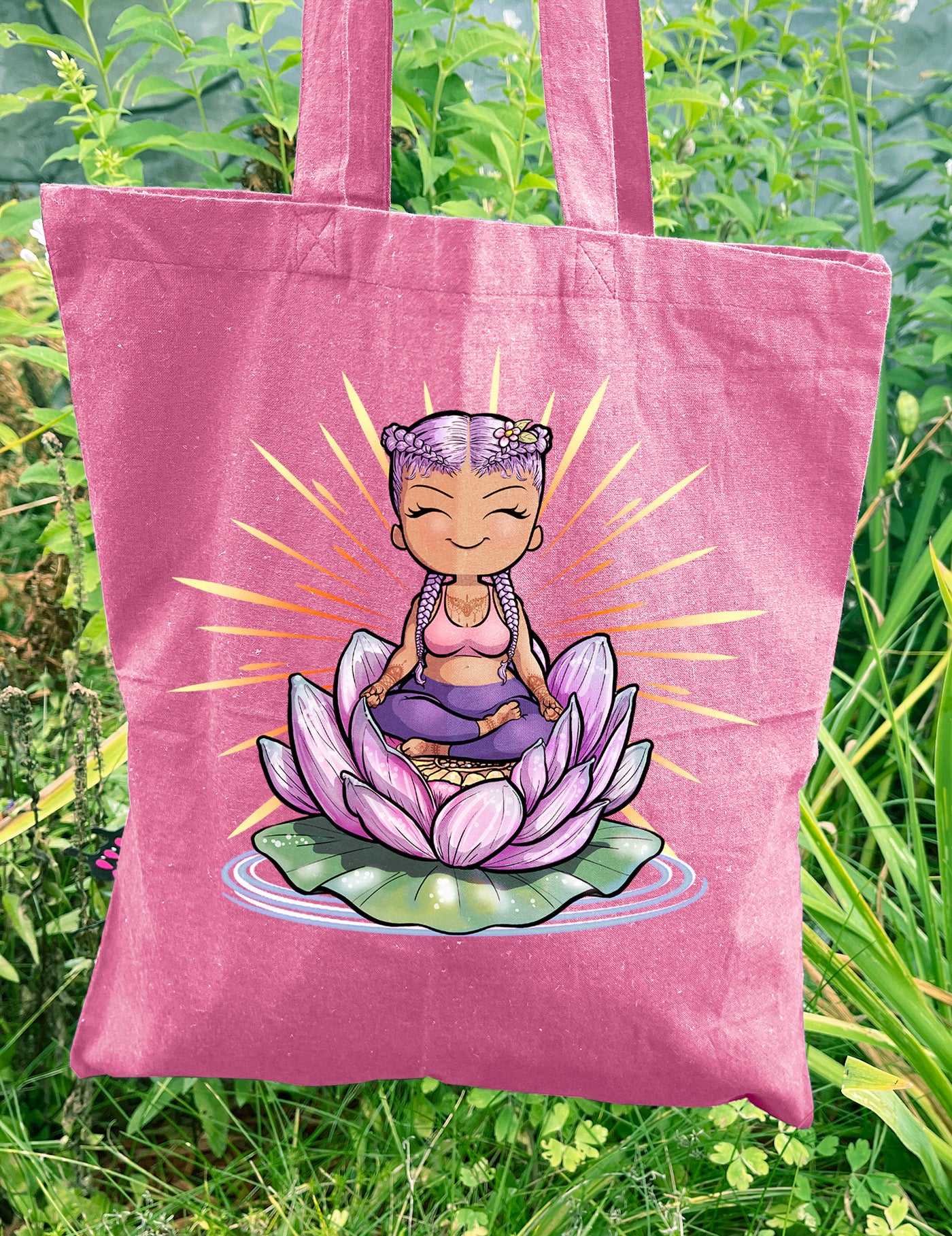 Lotus Flower Girl Pink Tote Bag