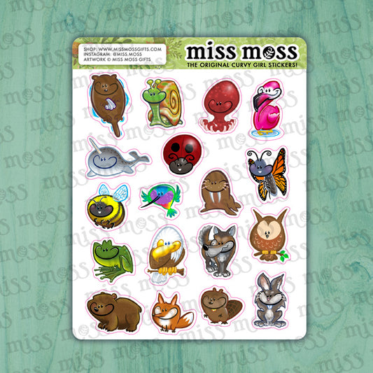 Animal Assortment Sampler Vinyl Planner Stickers