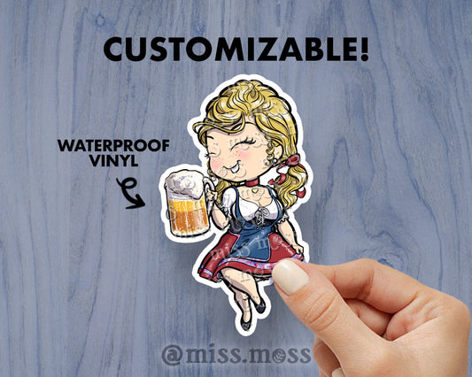 Oktoberfest Girl Waterproof Vinyl Sticker