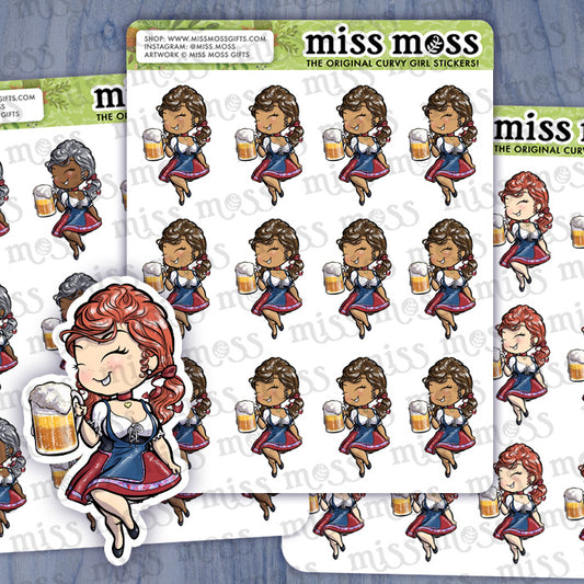 Oktoberfest Girl Vinyl Planner Stickers