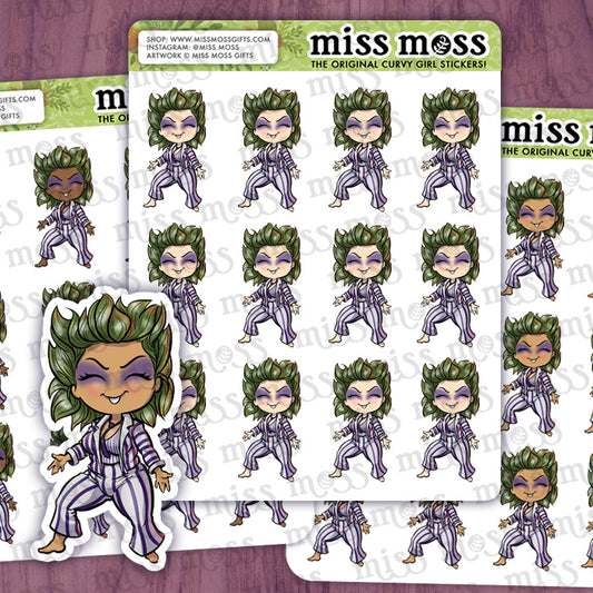 Ghost Suit Girl Vinyl Planner Stickers