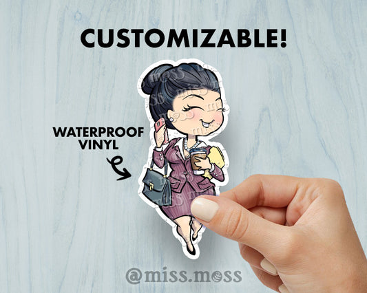 Business Girl Waterproof Vinyl Sticker