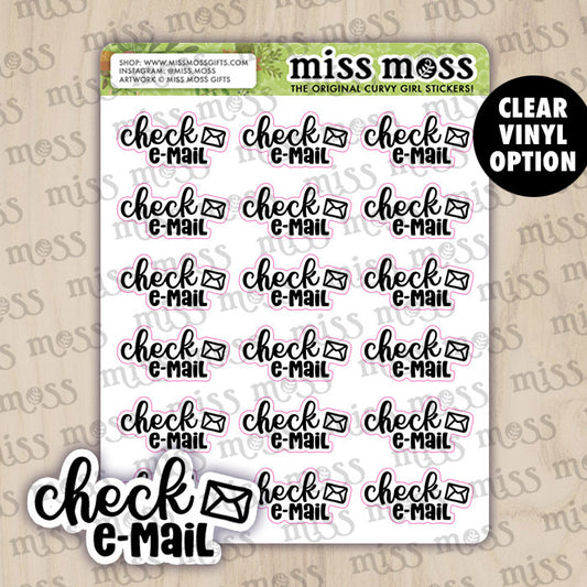 Check E-Mail Script Lettering Planner Stickers