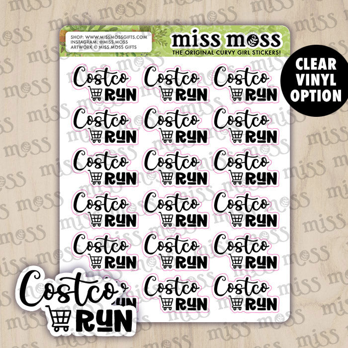 Costco Run Script Lettering Planner Stickers