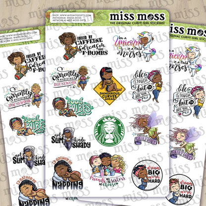 Curvy Girl Decal Sampler Vinyl Planner Stickers