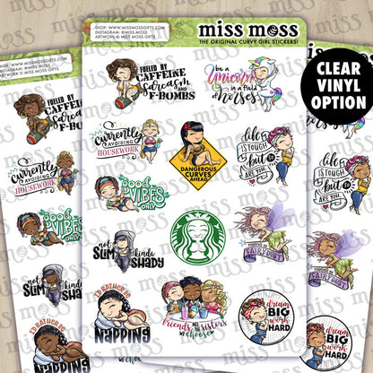 Curvy Girl Decal Sampler Vinyl Planner Stickers