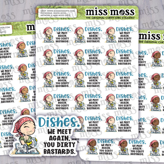 Dirty Dishes Vinyl Planner Stickers