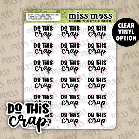 Do This Crap Script Vinyl Planner Stickers