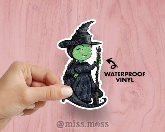 Green Witch Waterproof Vinyl Sticker