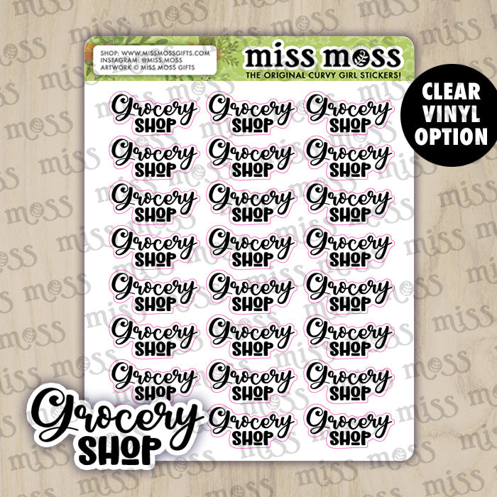 Grocery Shop Script Vinyl Planner Stickers