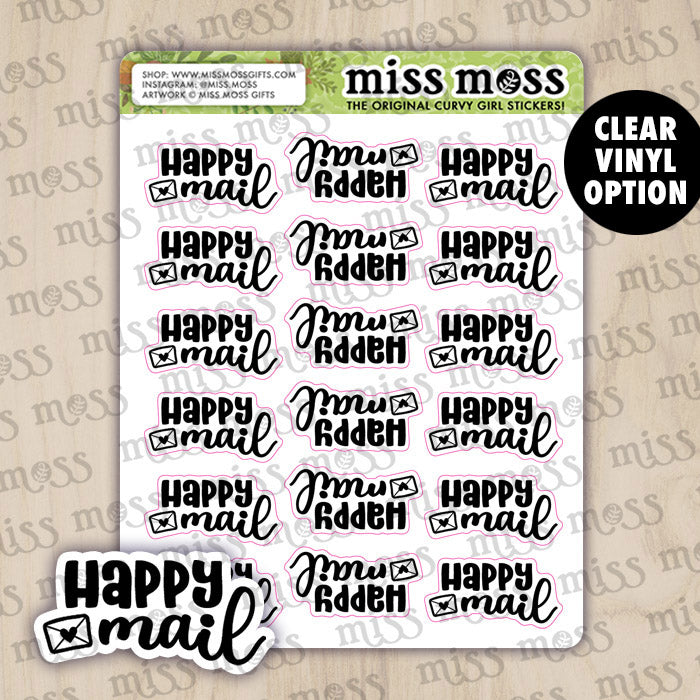 Happy Mail Script Lettering Planner Stickers