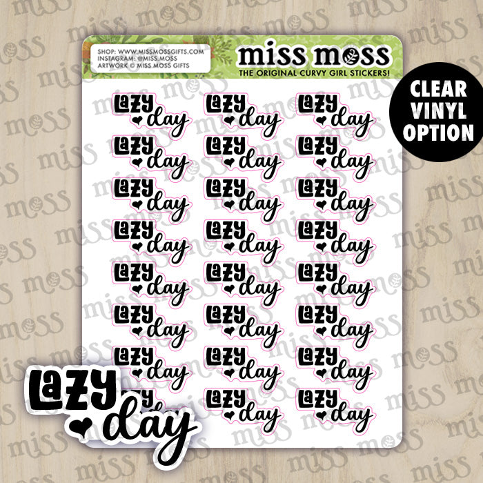 Lazy Day Script Vinyl Planner Stickers