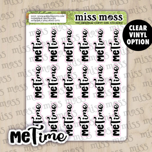 Me Time Script Lettering Planner Stickers