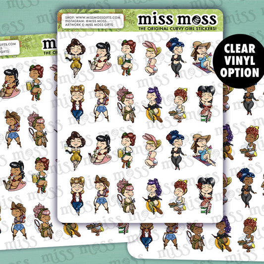 Mini Monthly Pinup Girl Vinyl Stickers