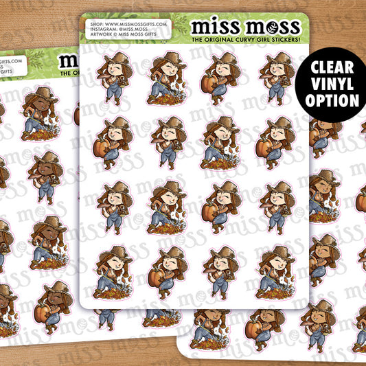 Mini Fall Scarecrow Girls Vinyl Stickers