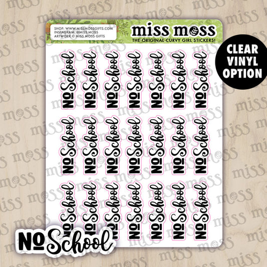 No School Script Lettering Planner Stickers