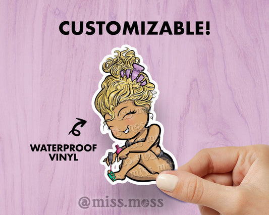 Pedicure Manicure Girl Vinyl Sticker