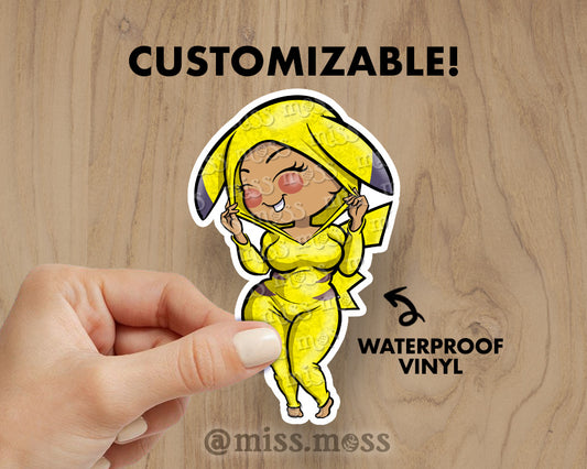 Pika Onesie Girl Vinyl Sticker