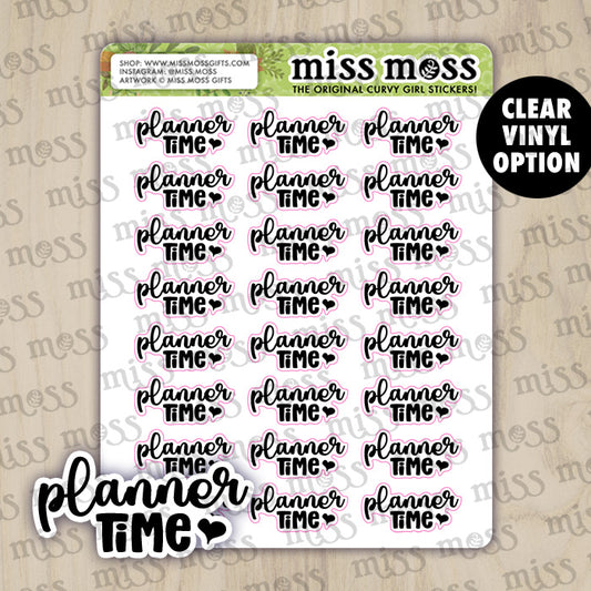 Planner Time Script Vinyl Planner Stickers