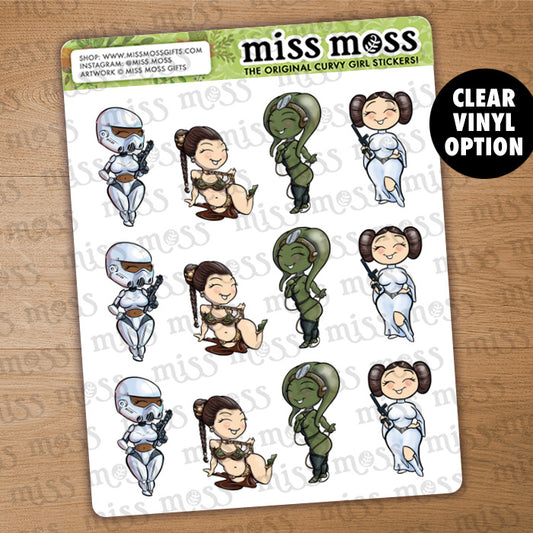 Star Princess Galaxy Wars Vinyl Planner Stickers