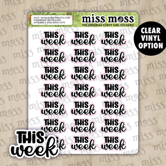 This Week Script Vinyl Planner Stickers