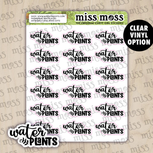 Water Plants Script Lettering Planner Stickers